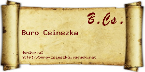 Buro Csinszka névjegykártya